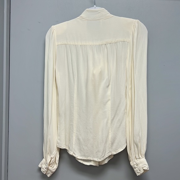 Vintage-style 1940’s Seamstress of Bloomsbury EVA Tie Bow Long Sleeve Blouse - Picture 4 of 8